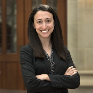 Law Professor Rachel Sachs in the Crowder Courtyard.