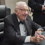 U.S. Supreme Court Justice John Paul Stevens speaks at WashULaw