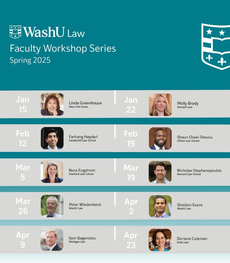 WashU Law Faculty Workshop Series Spring 2025