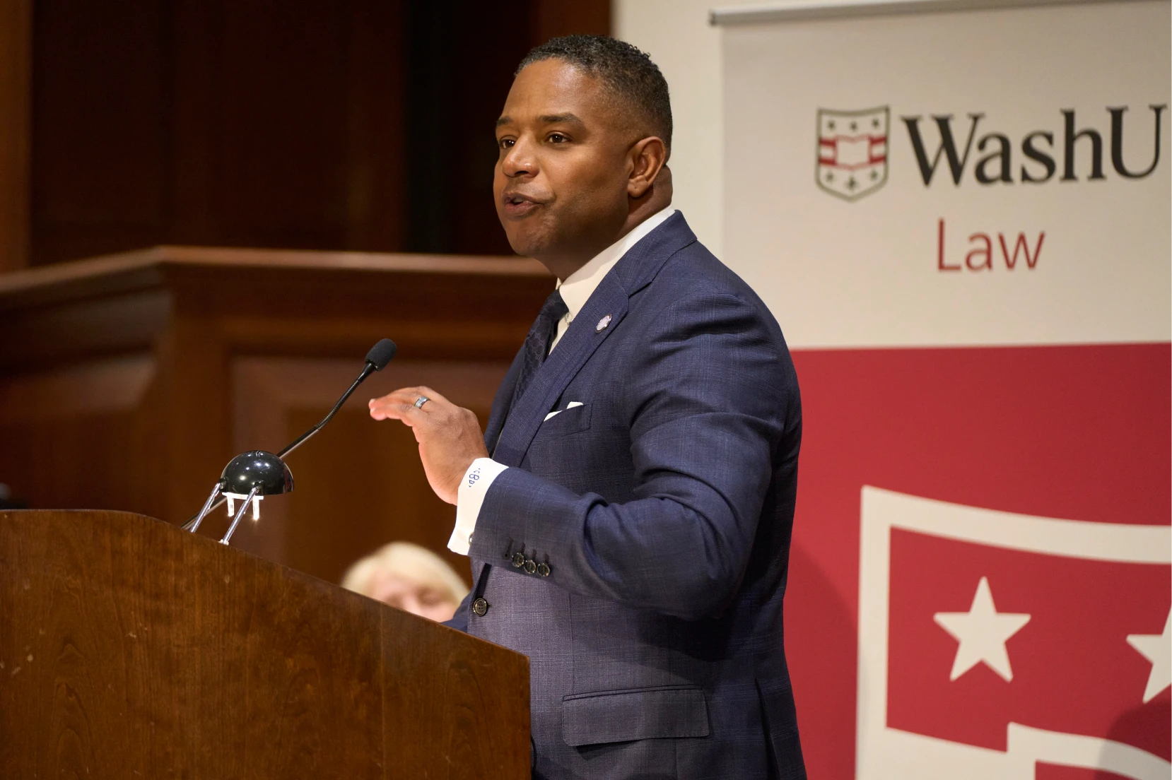 Speaker at alumni event