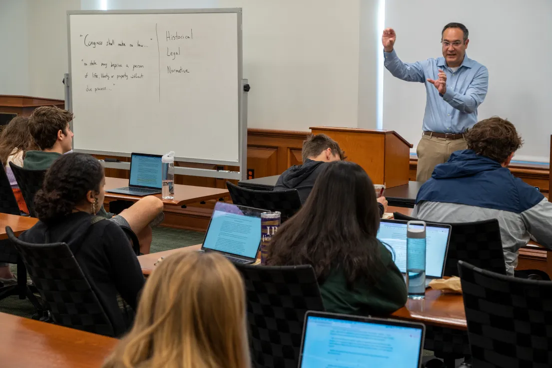 John Inazu teaching class.