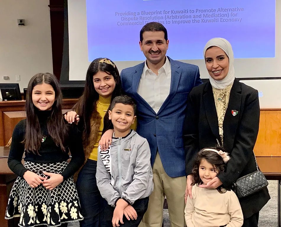 International student with their family.