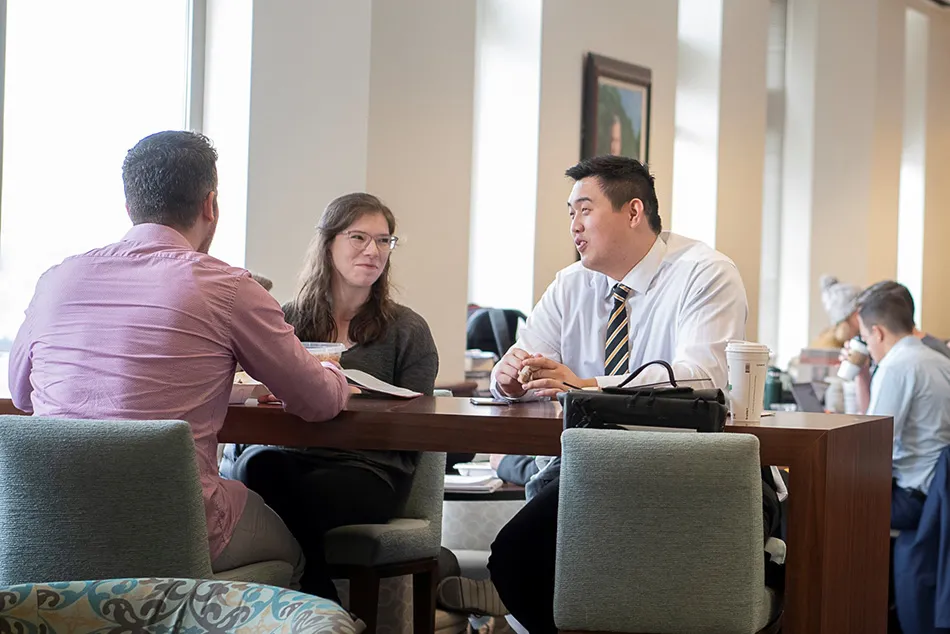 International students studying.