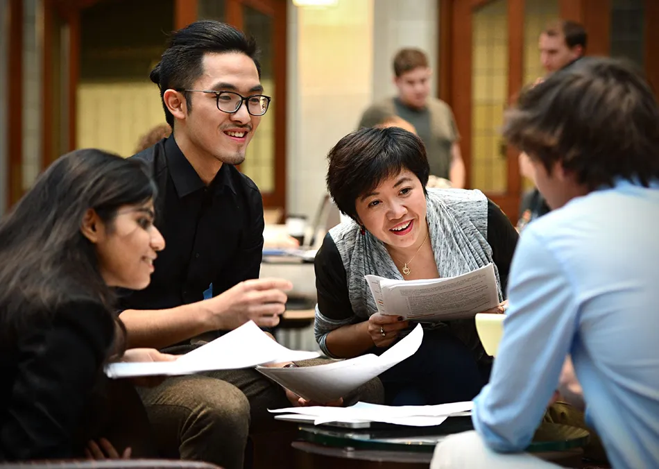 International students working together.