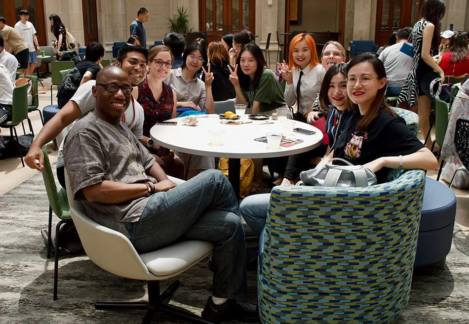 International students working together.