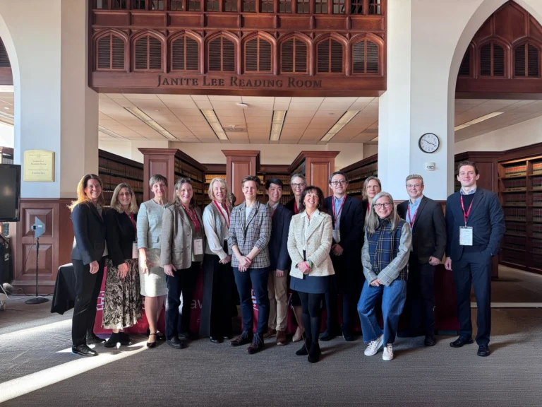 WashU Law faculty and Dean Stefanie Lindquist host the 2026 Whitney R. Harris Symposium in the Janite Lee Reading Room.