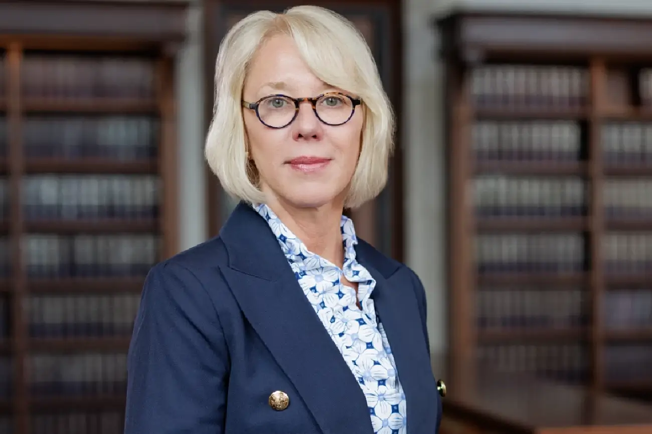 Headshot of Dean Stefanie Lindquist in the Janite Lee Reading Room
