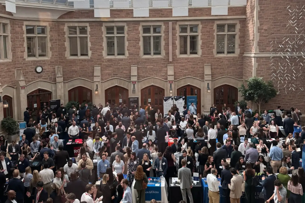 WashU Law Career Center hosts 1L Employer Connect in Crowder Courtyard