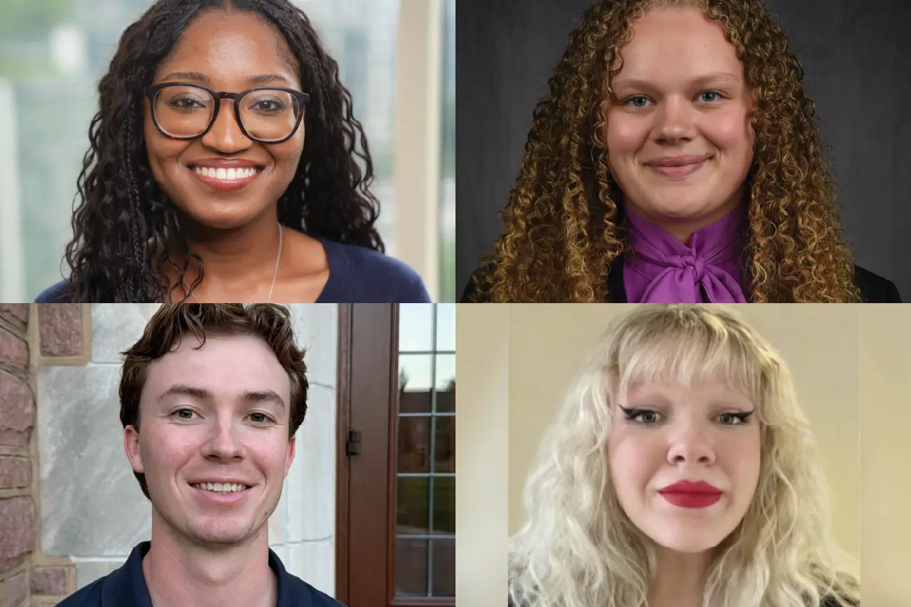 WashU Law 3L Admissions Ambassadors Daryn Rockett, Abby Wilson, Jack Anderson, and Olivia Barett
