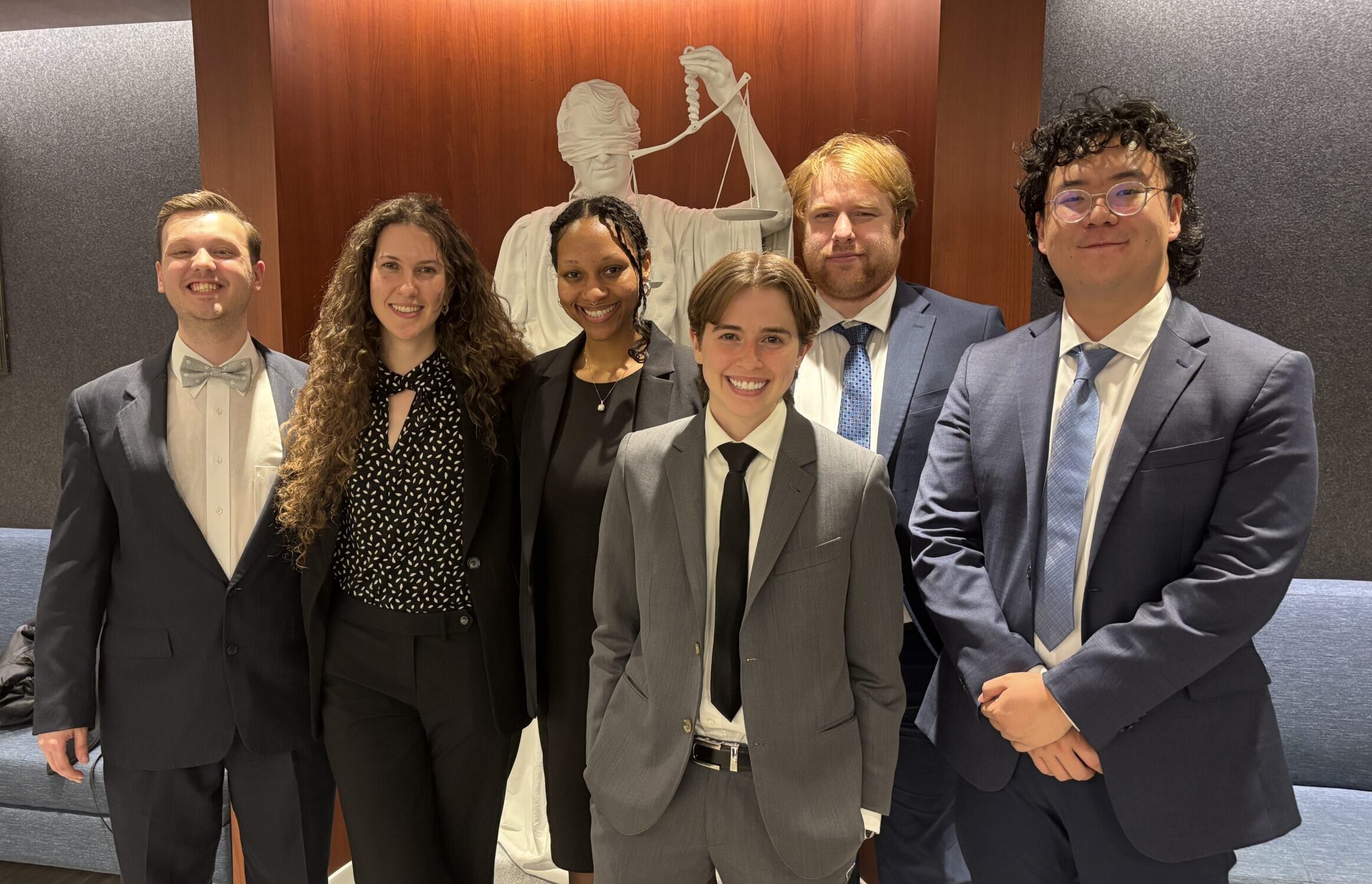 Picture of 6 law students, at a moot court competition event
